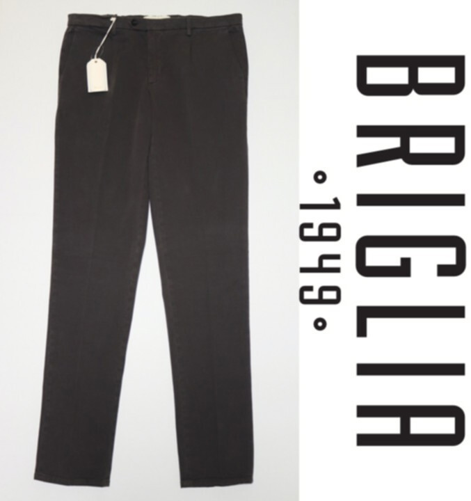 31,900円新品タグ付き【BRIGLIA ブリリア 1949】 BG21 秋冬コットンストレッチ ワンプリーツパンツ 茶 52 v7676拍卖