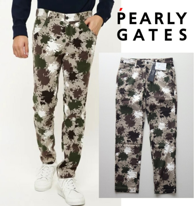 31,900円新品タグ付き【PEARLY GATES パーリーゲイツ】秋冬ストレッチ ペイントカモ柄 ロングパンツ 4(M) v7553拍卖