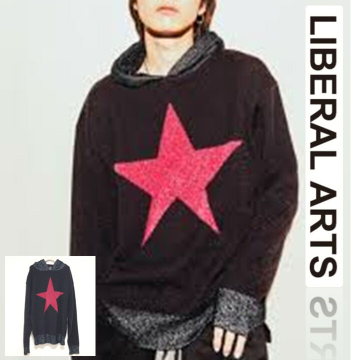 63,800円新品タグ付き【LIBERAL ARTS リベラルアーツ】STAR GRITTER HOODY RED ニットパーカー F(X-XL)サイズ v7628拍卖