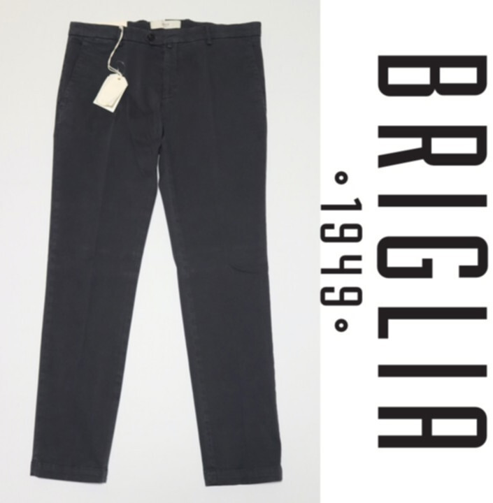 33,000円新品タグ付き【BRIGLIA ブリリア 1949】BG04 秋冬コットンストレッチ ノープリーツパンツ 46 v7678拍卖
