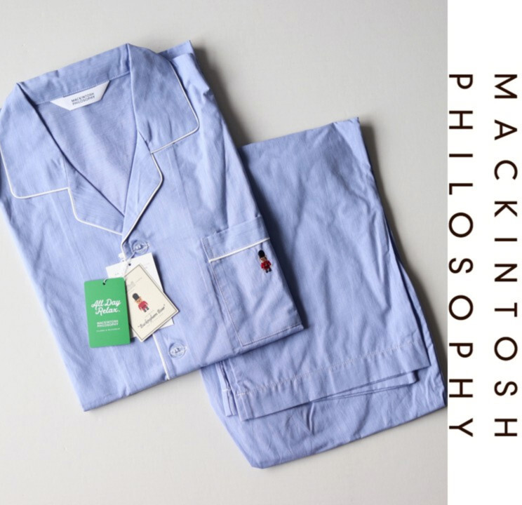 14,960円新品タグ付き【マッキントッシュフィロソフィー】胸ポケット クマ騎兵隊 パジャマ 半袖 長ズボン M v7622拍卖