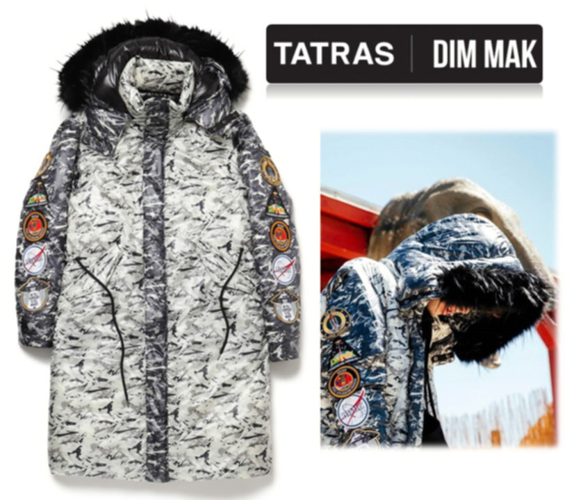 コラボ!173,800円新品タグ付き【タトラス×ディム マック】宇宙ワッペン幾何学カモ柄 ダウンジャケット コート 03(L) v4012拍卖