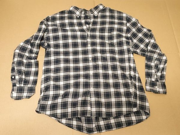 古着 大きいサイズ 3XL [ユニクロ フランネルチェックシャツ(長袖)411903 GRAY(グレー・紺?) 綿100%拍卖