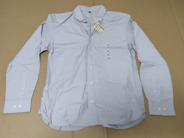 古着 大きめサイズ XL 未使用 [無印良品 長袖シャツ オーガニックコットンブロードシャツ M3SC721 グレー 綿100%拍卖