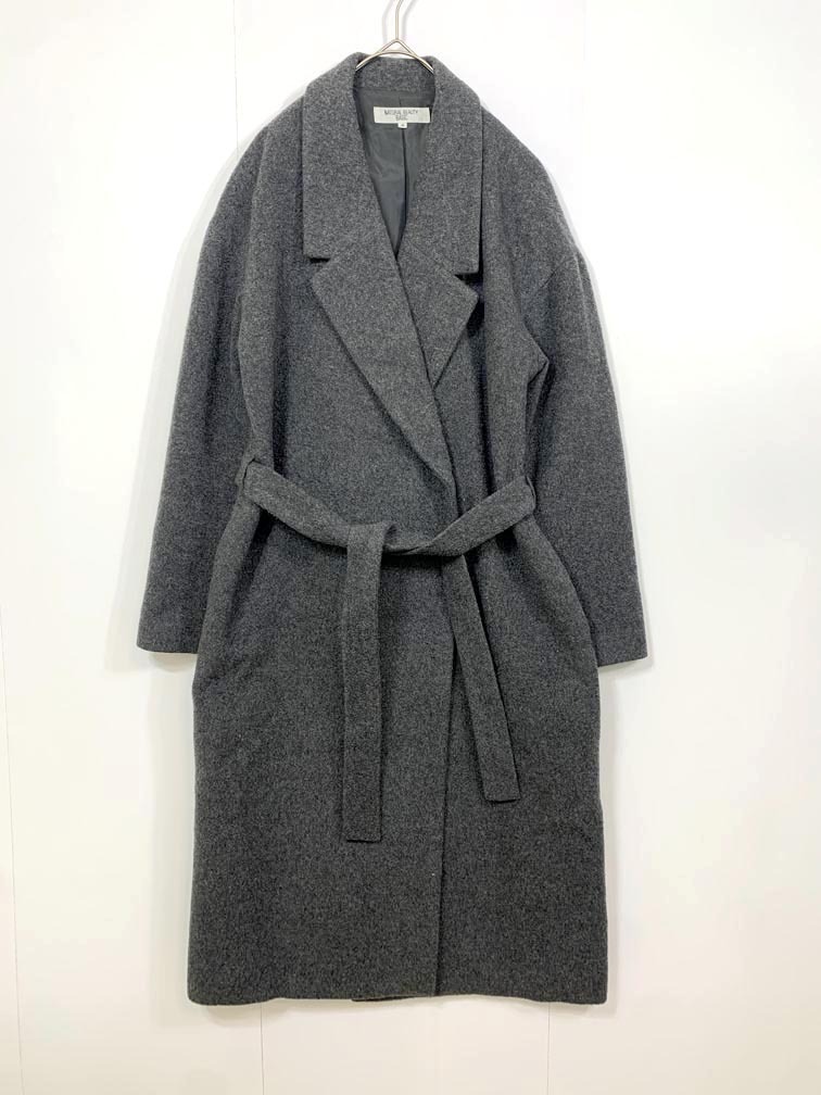 NATURAL BEAUTY BASIC ナチュラルビューティーベーシック 017-5252107 ロング ガウン コート sizeM/グレー ◆■拍卖
