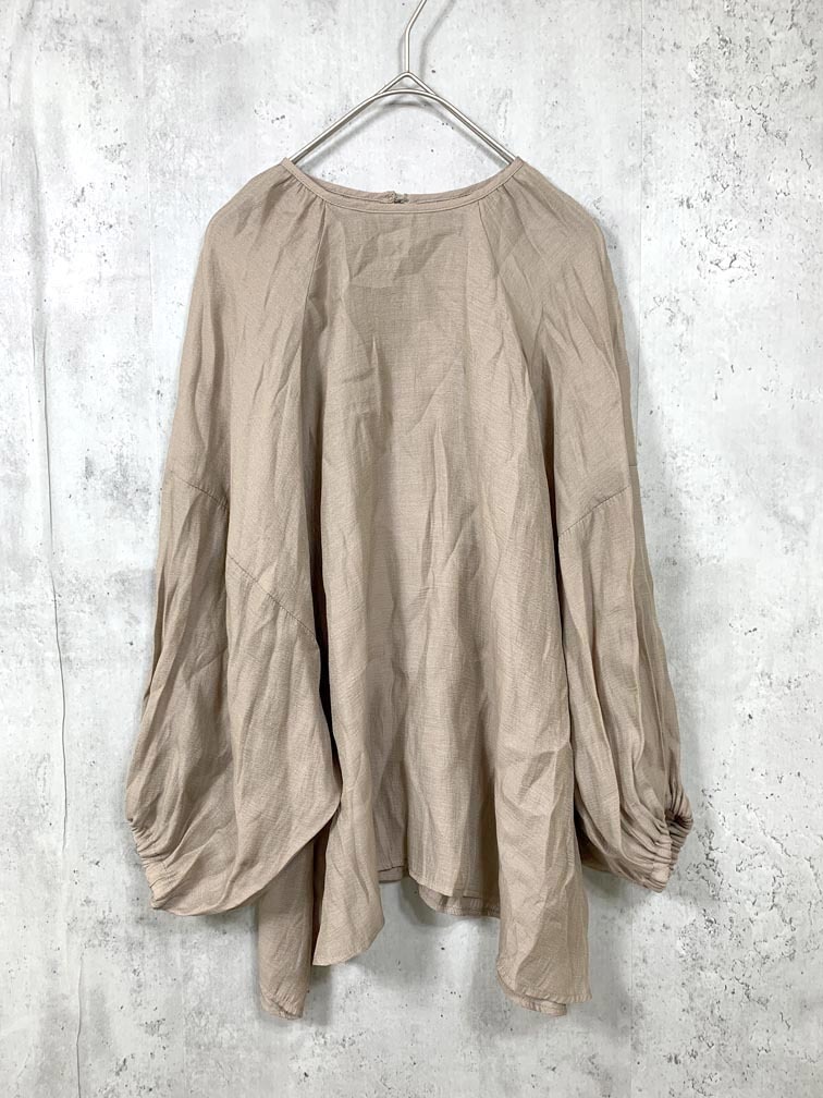 ゆうパケットOK Louere ルエレ ラグランボリュームスリーブシアートップス プルオーバー sizeS/茶 ■■拍卖