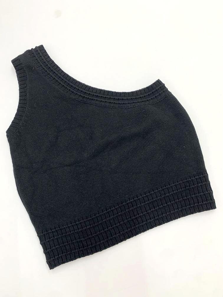 ゆうパケットOK EMODA エモダ 042042670401-01 ワンショルダーミニマル ニット セーター sizeF/黒 ■■拍卖