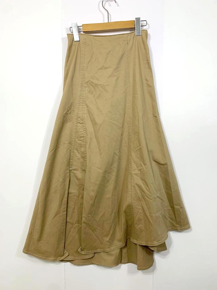ゆうパケットOK snidel スナイデル コットン ミリタリー フレア スカート size1/ベージュ ■■拍卖