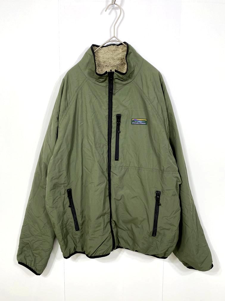 FREAK’S STORE フリークスストア FS21AW-35 リバーシブル フリース ジャケット sizeS/カーキ×ベージュ ◆■拍卖
