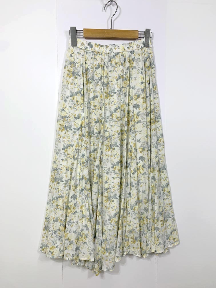 ゆうパケットOK COCODEAL ココディール 70317312 グロッシー サテン フラワープリント フレア スカート size1/マルチカラー ■■拍卖