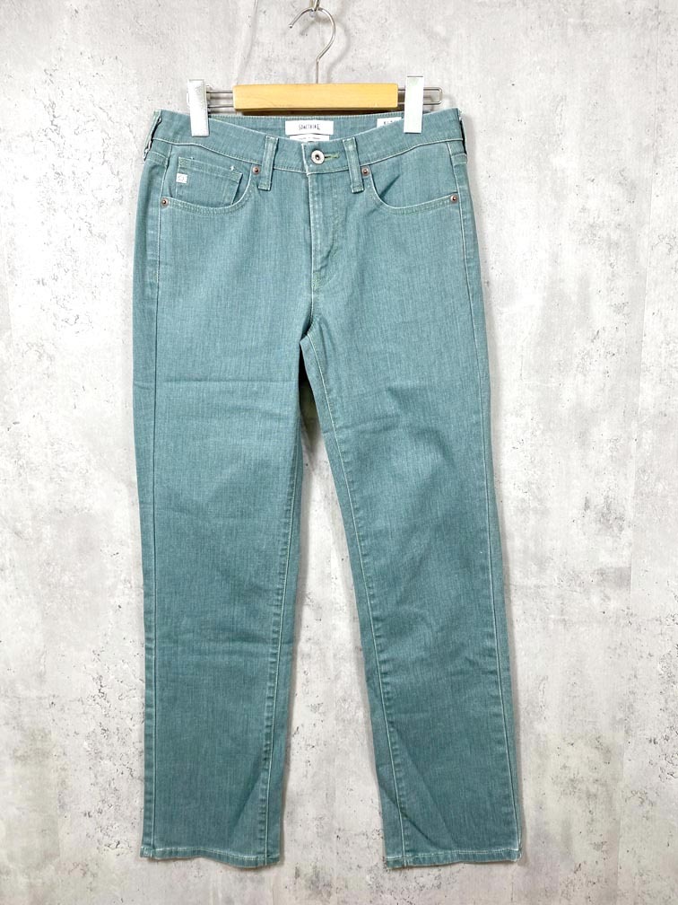 ゆうパケットOK 美品 SOMETHING サムシング エドウィン SKY03 ストレッチ ストレート デニムパンツ size28/緑 ■■拍卖