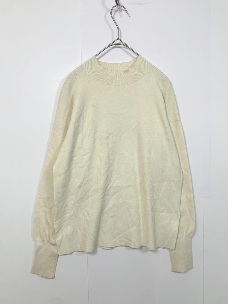 ゆうパケットOK NATURAL BEAUTY BASIC ナチュラルビューティベーシック モックネック ニット セーター sizeM/オフホワイト ■■拍卖