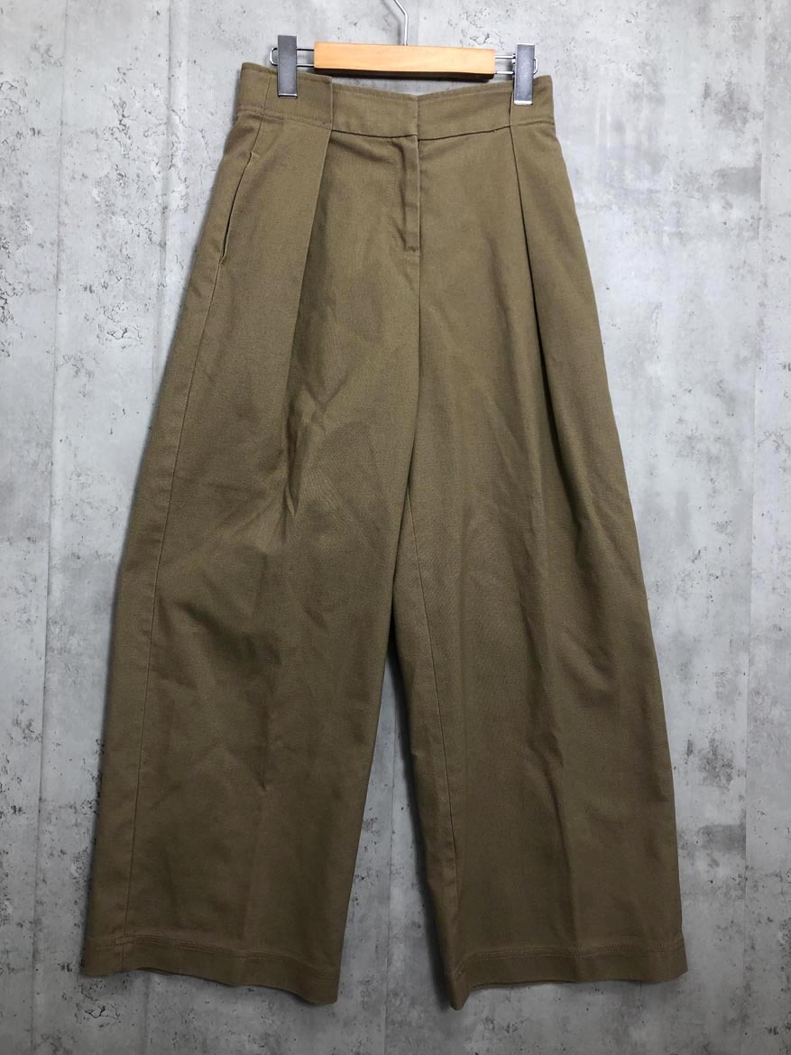 BEAMS ビームス タックウエストデザイン ワイド ストレート パンツ sizeM/ベージュカーキ ■■ ☆ fja8 レディース拍卖