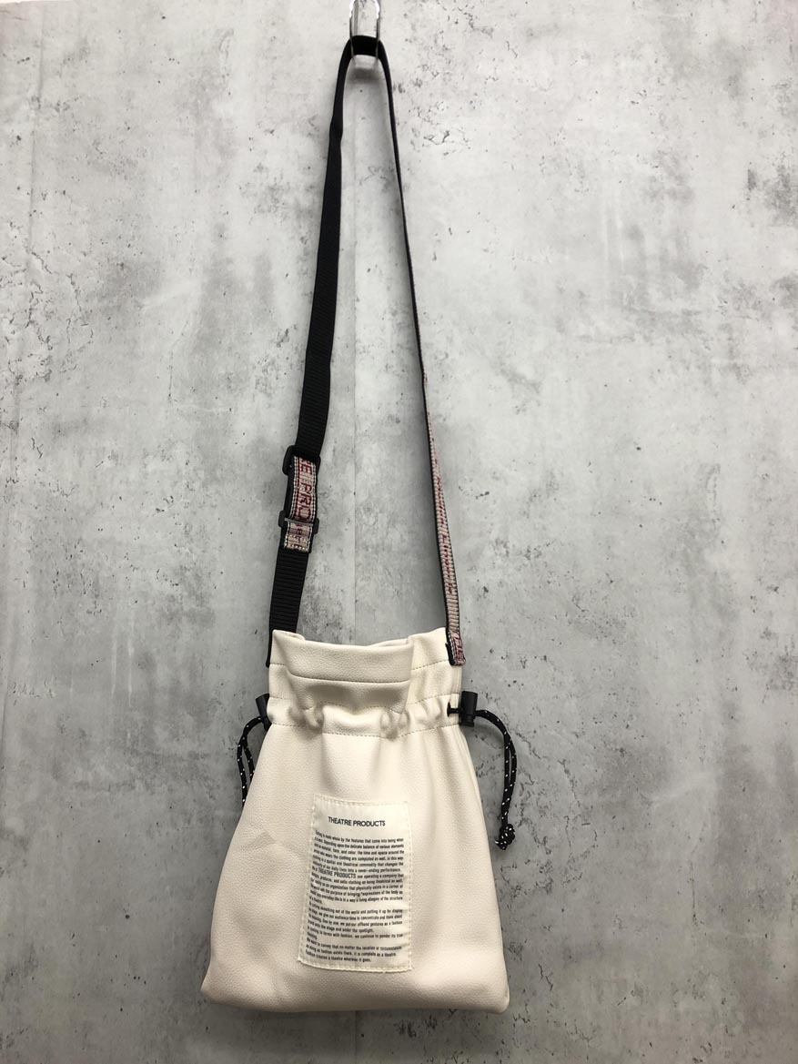 ゆうパケットOK THEATRE PRODUCTS シアタープロダクツ 巾着 ショルダー バッグ アイボリー ■■ ☆ fjb5 レディース拍卖