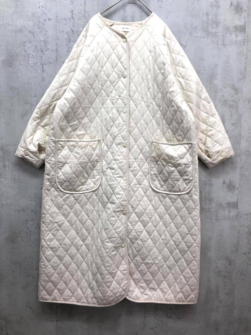 Libra Cue リブラキュー キルティングボリューム ロング コート sizeF/ベージュ ◆■ ☆ fjb7 レディース拍卖
