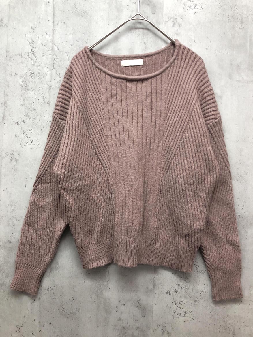 FREE’S MART フリーズマート 131-2170007 パネルリブボートネック ニット セーター sizeF/モカ ◆■ ☆ fjb7 レディース拍卖