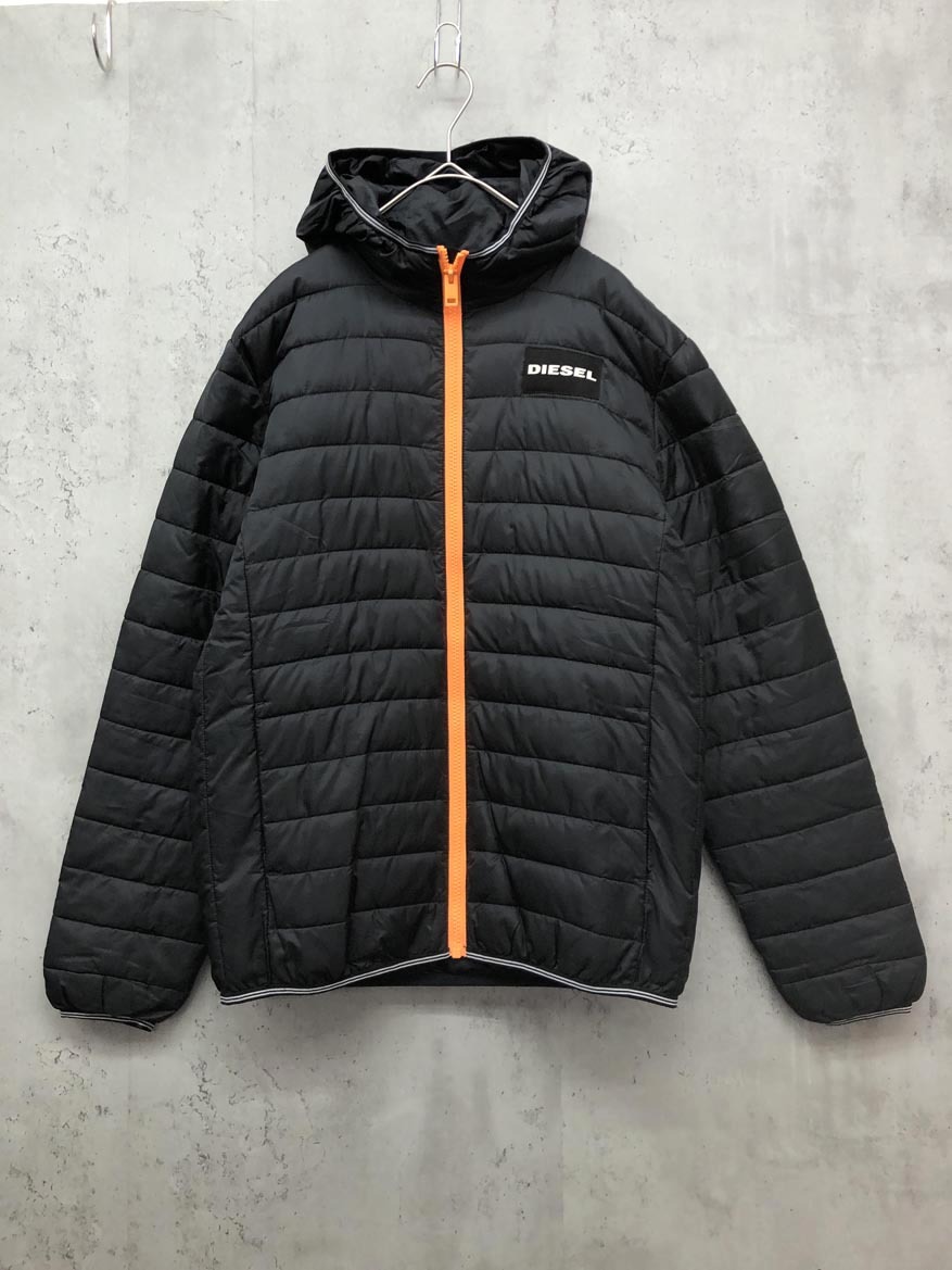 DIESEL ディーゼル 00j57i-kxba4 フーディーパディングジャケット ブルゾン ジャケット size14/黒 ◆■ ☆ fjb6 子供服拍卖