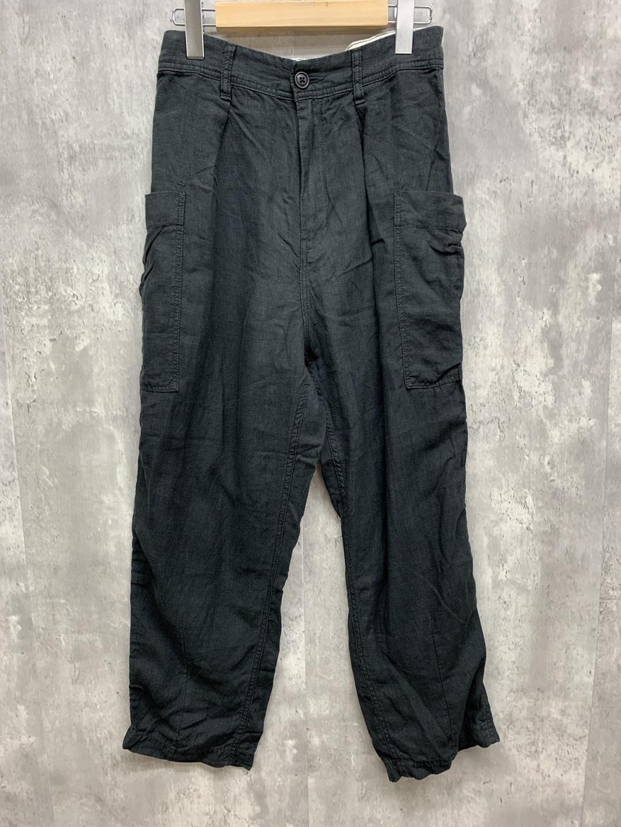 ゆうパケットOK RNA アールエヌエー R-3734 リネン100コクーンタック パンツ sizeM/黒 ■■ ☆ fjc1 レディース拍卖