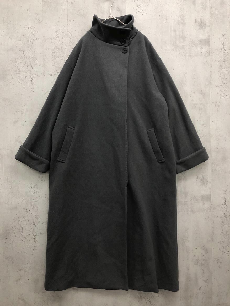 HARE ハレ HAL07122AD スタンドカラー ノーカラー 2WAYウーリーテックロング コート sizeF/グレー ◆■ ☆ fjc2 レディース拍卖
