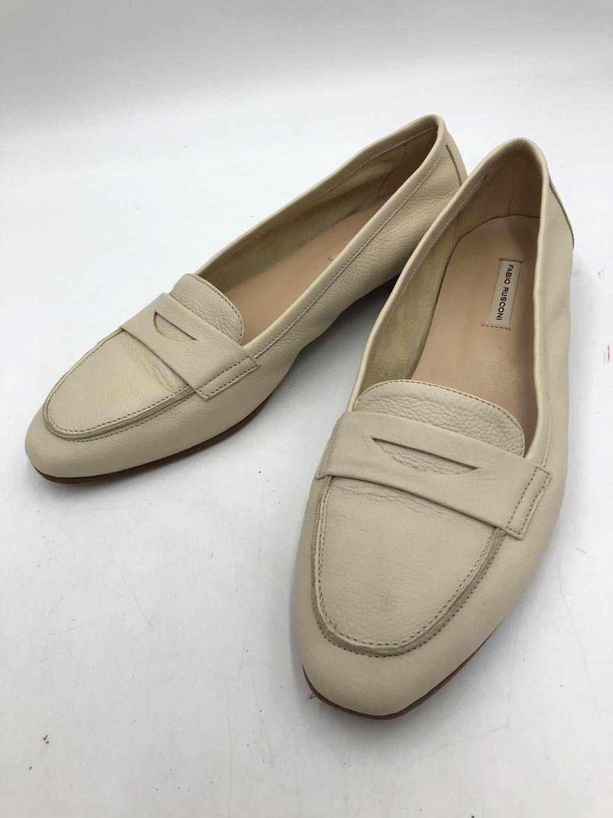 FABIO RUSCONI ファビオルスコーニ ローファー レザー シューズ size38/アイボリー ■■◎ ☆ fjc2 レディース拍卖
