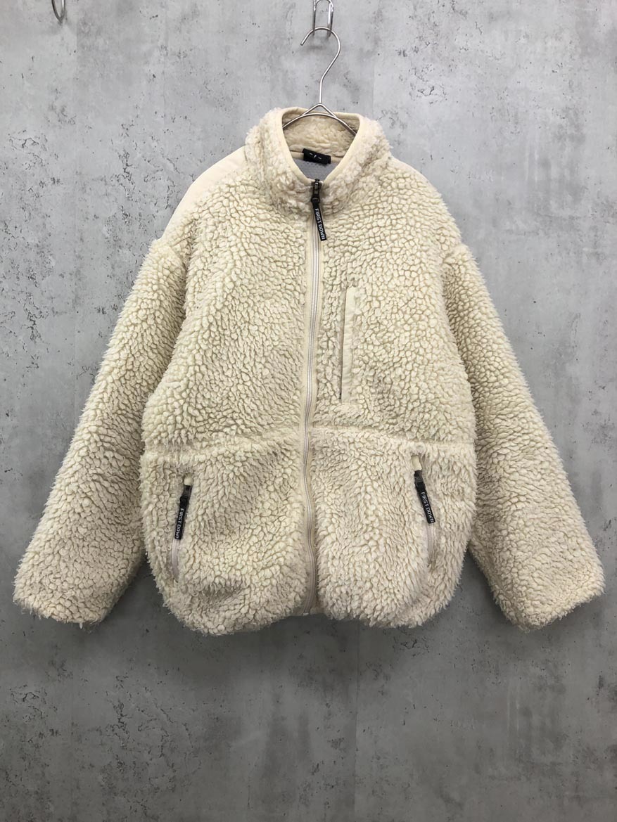 FIRST DOWN ファーストダウン 184-3531 ボアフリース ジャケット sizeF/アイボリー ◆■ ☆ fjc2 レディース拍卖
