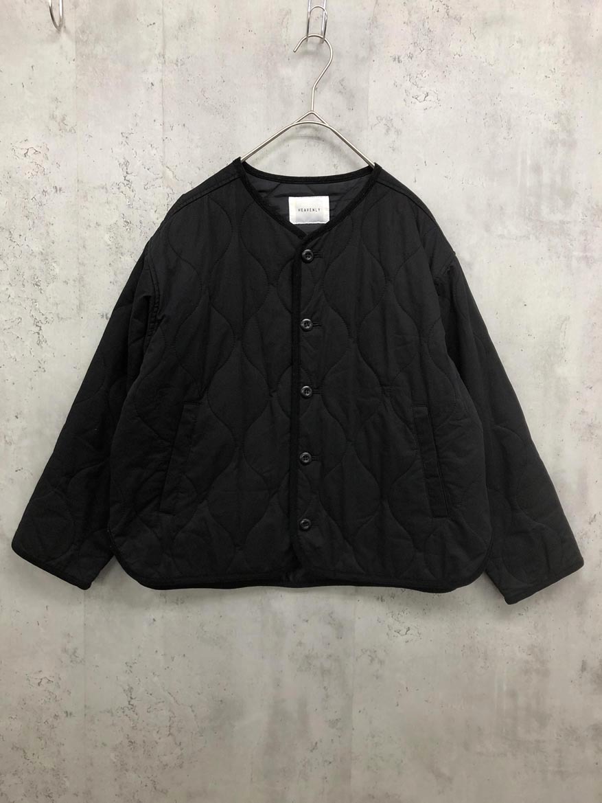 HEAVENLY ヘブンリー 2161153 中綿 ノーカラー キルティング ジャケット sizeF/黒 ◆■ ☆ fjc3 レディース拍卖