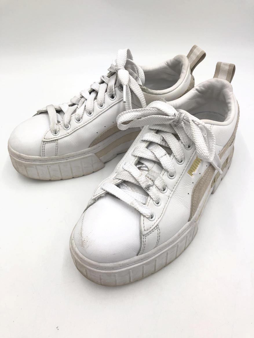 PUMA プーマ メイズ レザー 381983-02 厚底 ローカット スニーカー size23cm/白 ■■ ☆ fjc3 レディース拍卖