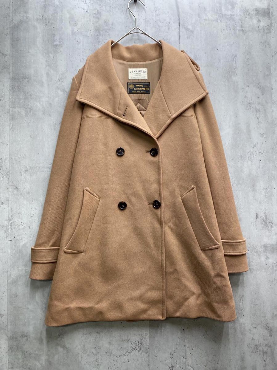 FRAMeWORK フレームワーク ピー コート size38/キャメル ◆■◎拍卖