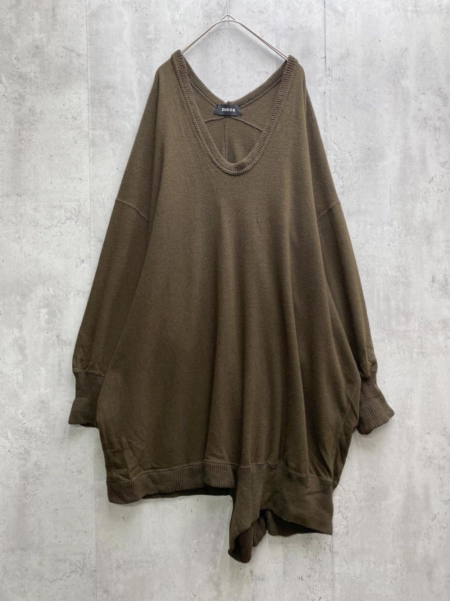 ZUCCa ズッカ ドルマン ニット セーター sizeM/カーキ ◆■拍卖