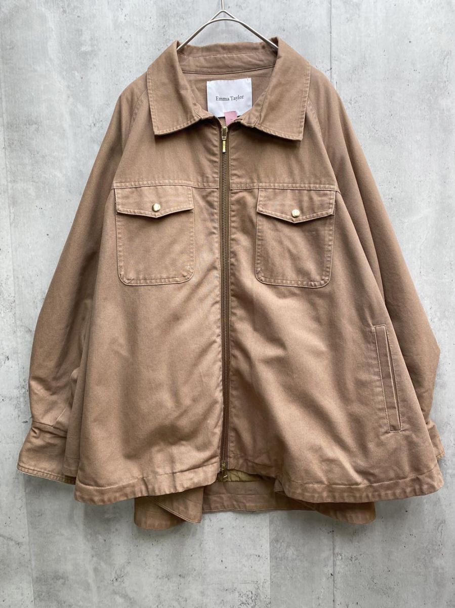 EmmaTaylor エマテイラー ミリタリーフレアーブルゾン ボアインナー付き sizeF/茶 ◆■拍卖