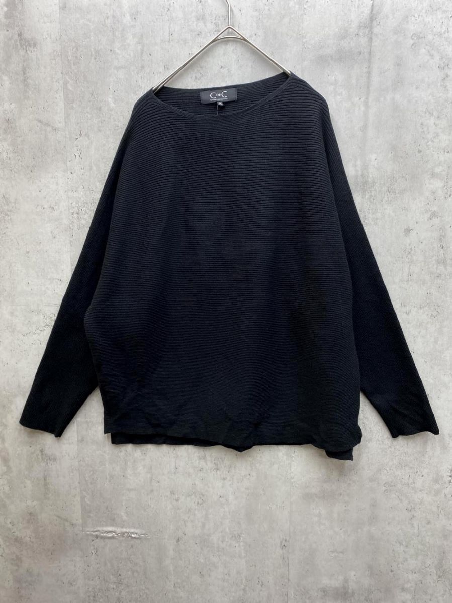 ゆうパケットOK 訳あり新品 COUP DE CHANCE クードシャンス プルオーバー ニット セーター size36/S/黒 ◆■拍卖