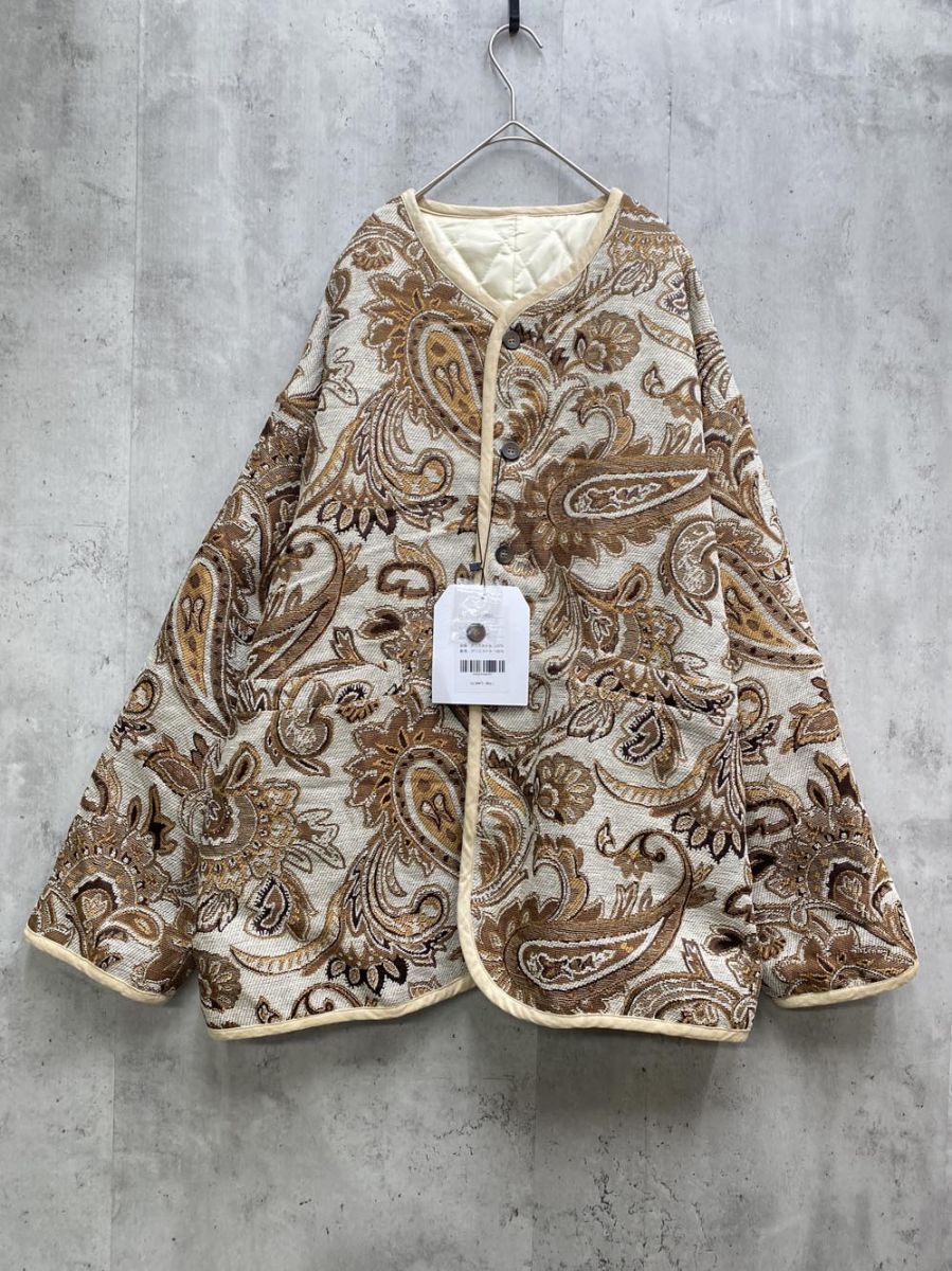 treecafe ツリーカフェ ZS-00022 ペイズリー柄 ジャガード ジャケット sizeF/オフホワイト ◆■◎拍卖