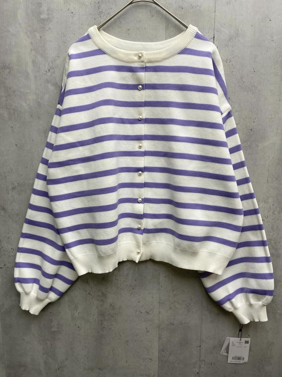 新品 moment+ モーメントプラス ニット カーディガン sizeM/パープル ◇■拍卖