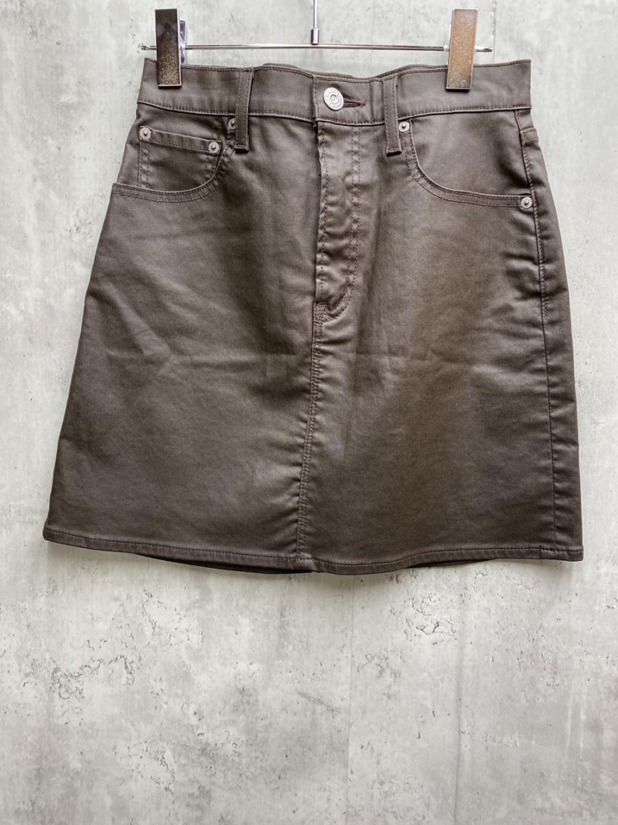 ゆうパケットOK MOUSSY マウジー 010FAA12-4310 ISKO JETHER ミニ スカート size2/こげ茶 ◇■拍卖