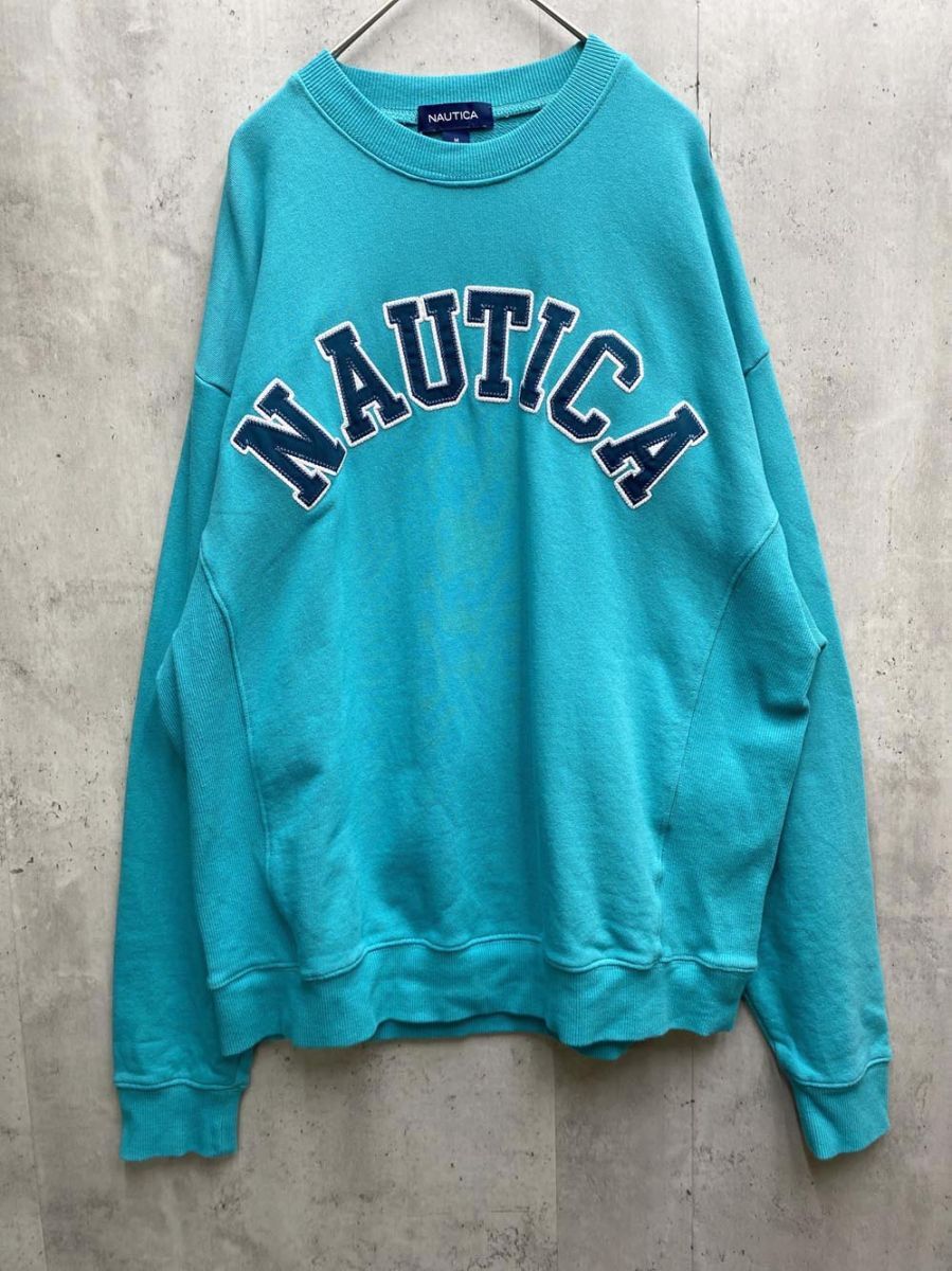 NAUTICA ノーティカ アーチロゴ スウェット sizeM/グリーン ◇■拍卖
