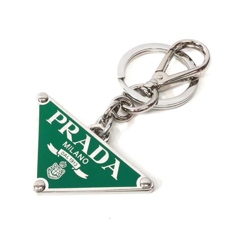 未使用 プラダ 現行モデル メタル キーリング キーホルダー トライアングル 2PS057 PRADA /34369拍卖
