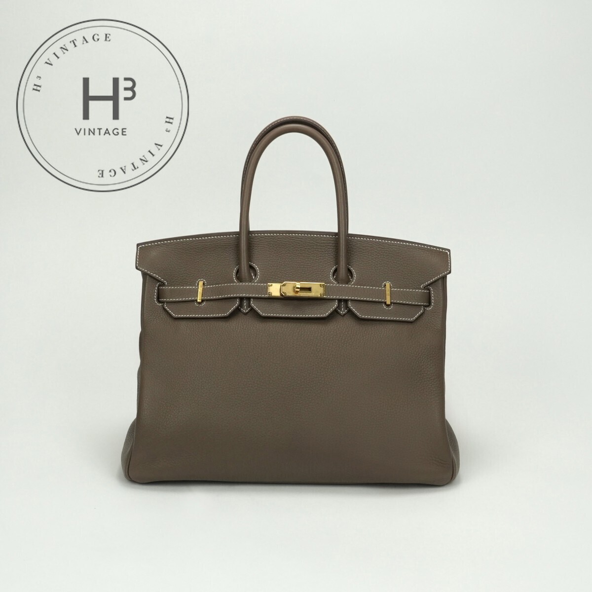 エルメス HERMES バーキン35 バーキン 35 バッグ トートバッグ トゴ エトゥープ Etoupe グレー gray ゴールド金具拍卖