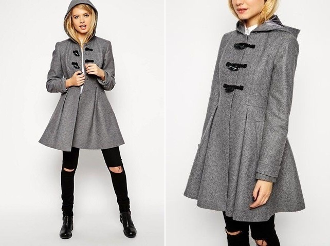 Asos ウール ダッフルコート グレー uk4 キッズ 140㎝ XXS zara ingni axes femme MACPHEE 147cm 小柄拍卖