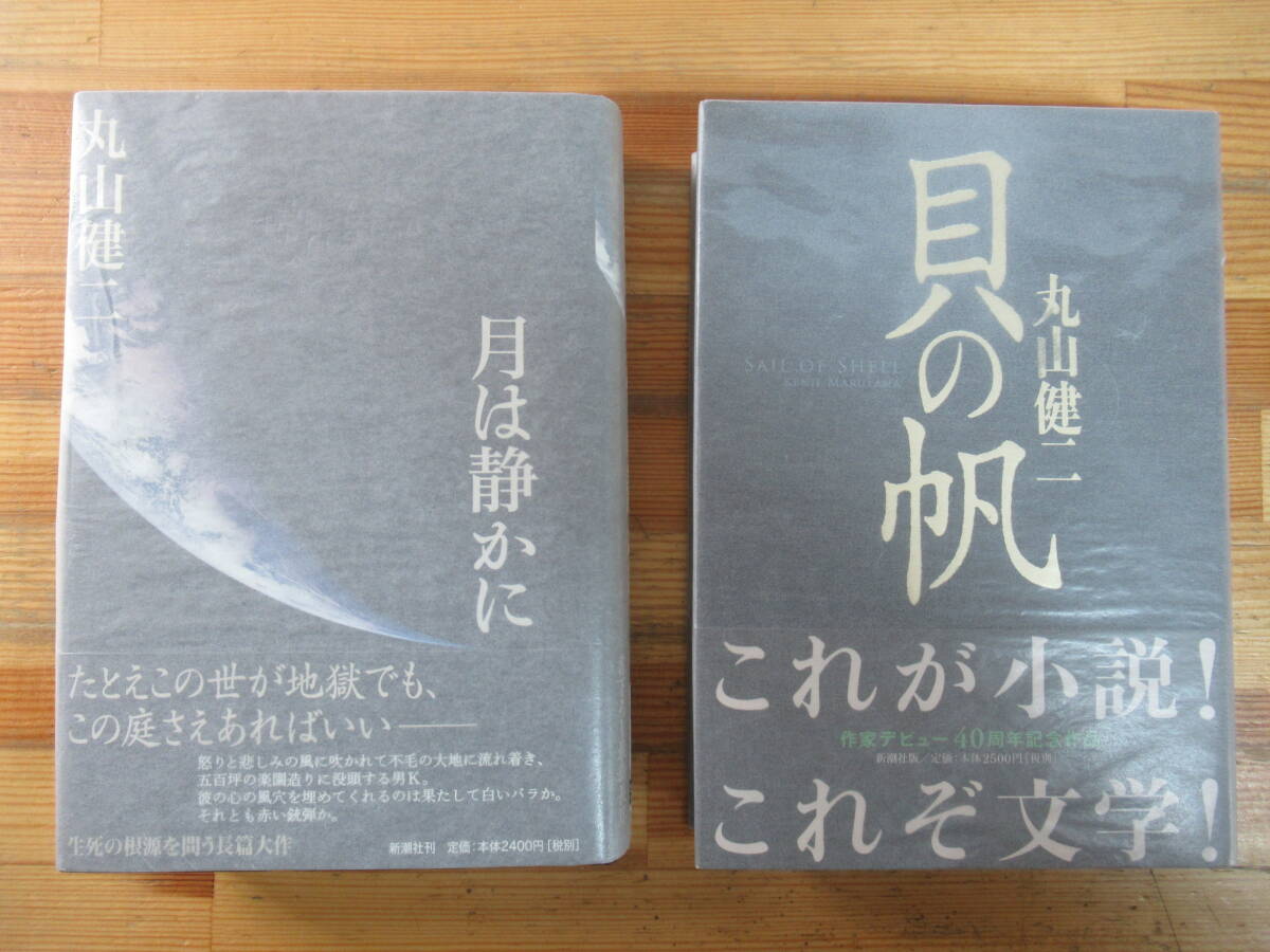 r43☆ 【 直筆サイン 落款 まとめ 2冊 】 丸山健二 月は静かに 貝の帆 セット 芥川賞受賞作家 長篇大作 波瀾万丈 朝日のあたる家 251025拍卖