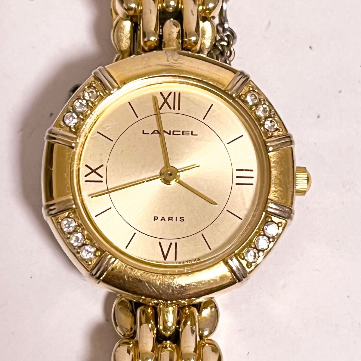 和851A★ LANCEL ランセル クォーツ 腕時計 ウォッチ 3針 ゴールド メタルバンド レディース 日本製拍卖
