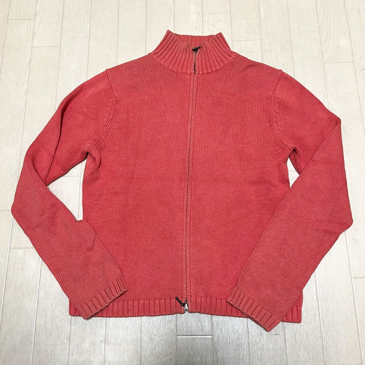 和852★ L.L.Bean エルエルビーン ニット ジップアップブルゾン アウトドア キャンプ XS ピンク レディース拍卖