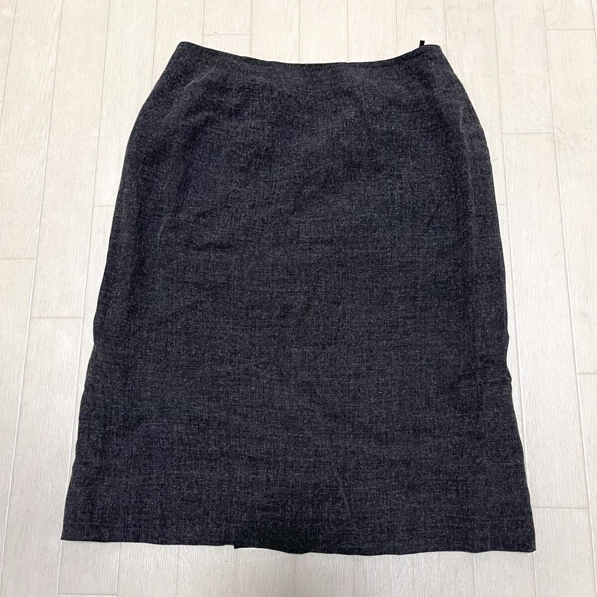 和856★ CHRISTIAN AUJARD クリスチャンオジャール タイトスカート 膝丈 マキシ 67-95 グレー レディース拍卖