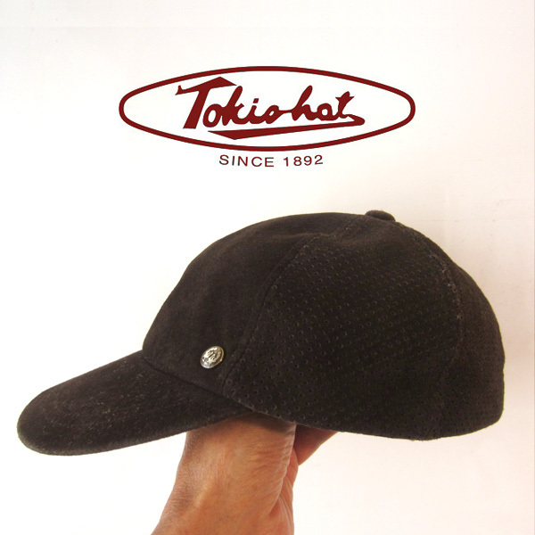 美品 Tokio hat/トーキョーハット★ 豚革 ベースボールキャップ 茶 55-57cm拍卖