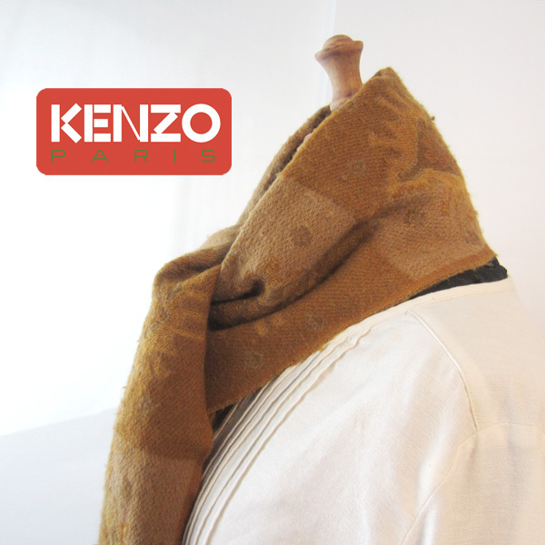美品 KENZO/ケンゾー★ ネイティブ柄 ウールマフラー拍卖