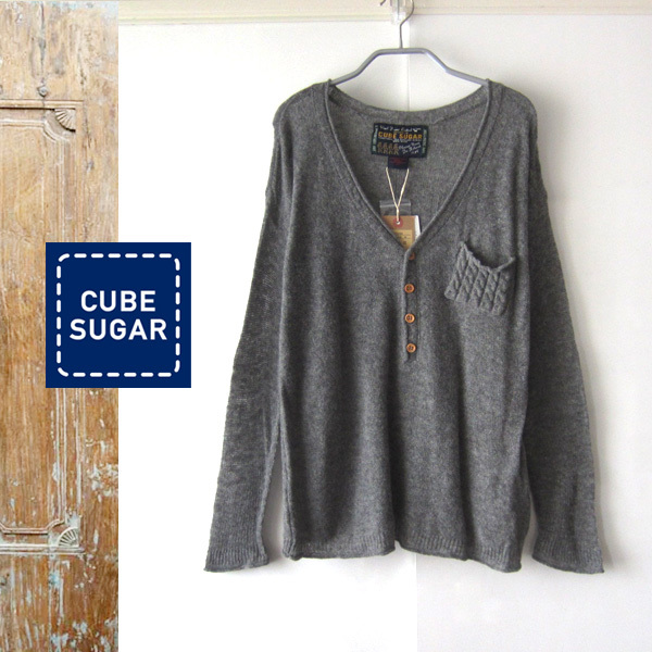 タグ付新品 CUBE SUGAR/キューブシュガー ★ 薄手ニット カットソー M拍卖