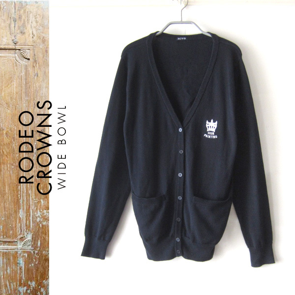 美品 RODEO CROWNS/ロデオクラウンズ★ ニットカーディガン 黒 M拍卖