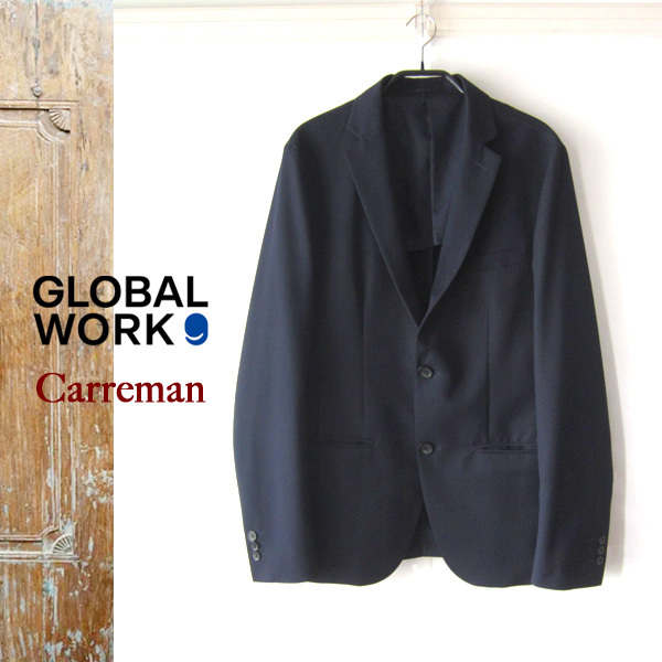 GLOBAL WORK Carreman★ テーラードジャケット ネイビー M拍卖