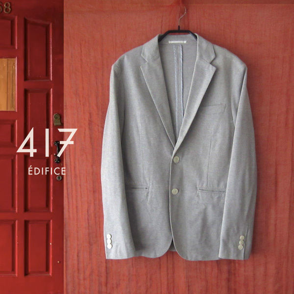 美品 417 EDIFICE/フォーワンセブンエディフィス★ テーラードジャケット グレー S拍卖