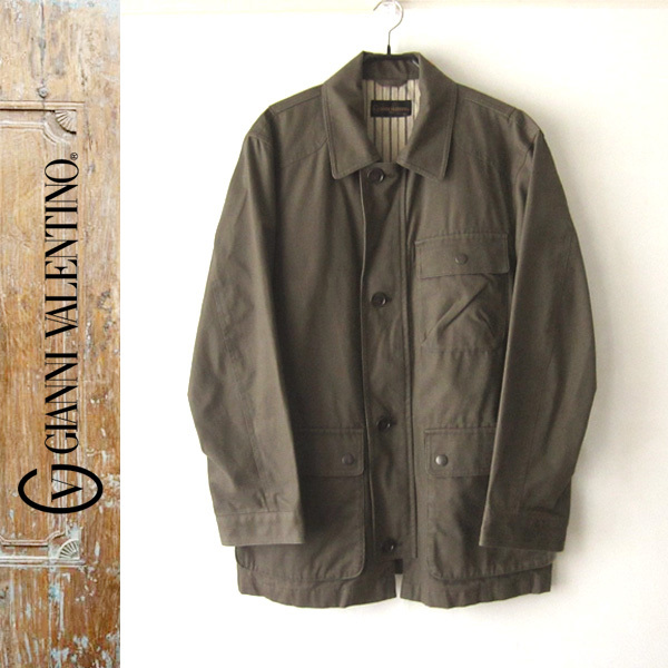 美品 GIANNI VALENTINO/ジャンニヴァレンチノ★ カバーオール ジャケット オリーブ M拍卖