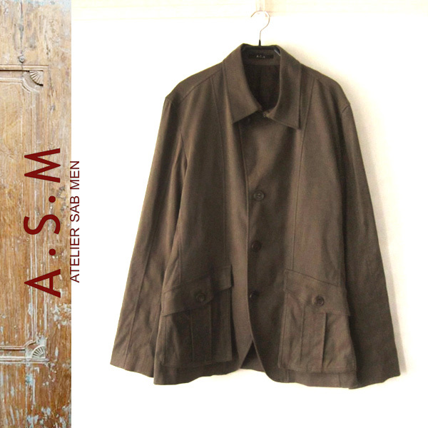 美品 A.S.M/アトリエサブ★ スエードタッチ ジャケット カバーオール LL拍卖